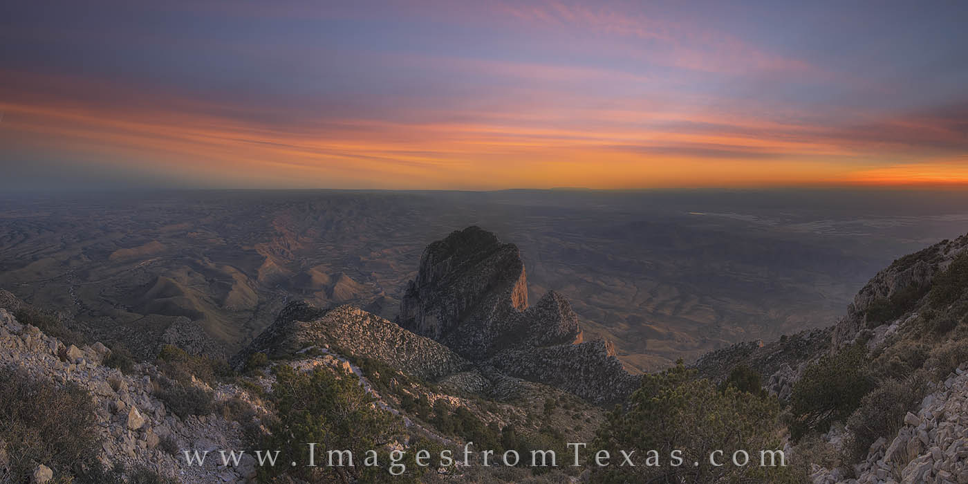 Guadalupe Peak, El Capitan, Guadalupe Mountains National Park, west Texas, Guadalupe Mountains, sunset, Chihuahuan Desert, Texas landscapes, texas icons, texas landmarks