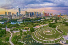 Austin Skyline Evening from the Air 61-1