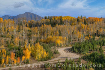 A Dirt Road, Autumn Aspen, and Byers Peak 1