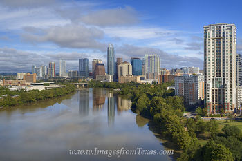 Aerial Over Lady Bird Lake and Downtown Austin 1