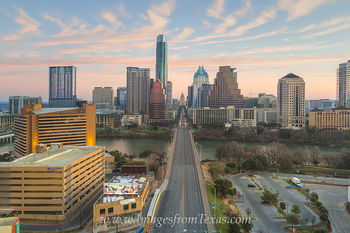 Aerial Sunrise over Downtown Austin 1