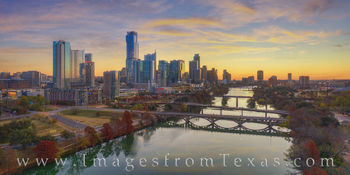 Austin Skyline Aerial Ladybird Lake at Sunrise 1202-1