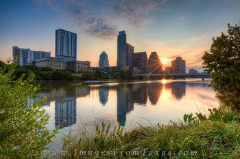 Austin Skyline Sunrise from Zilker Park
