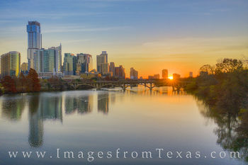 Austin Skyline and Ladybird Lake at Sunrise 1202-1