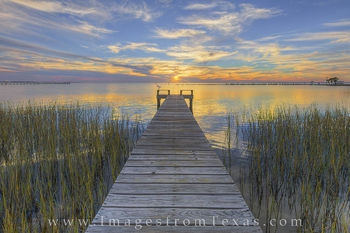 Rockport Texas Autumn Sunset 1 with an Egret