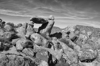 Balance Rock Afternoon Black and White 1