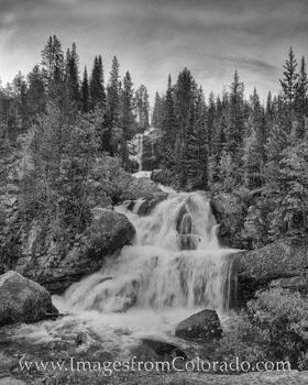 Cascade Falls Black and White 1