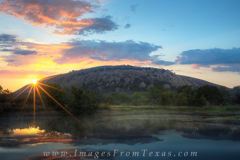 Enchanted Rock Sunrise from Moss Lake 1