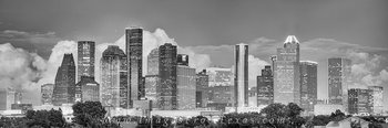 Houston Evening Pano Black and White 1