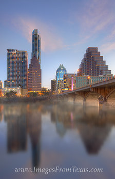 Fog near Congress Bridge, Austin Texas
