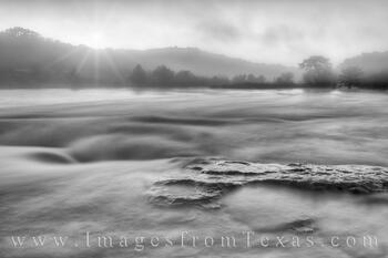Hill Country Sunrise in Black and White