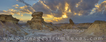 Hoodoo Panorama at Sunset, Big Bend 1