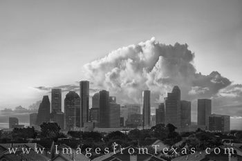 Houston Morning Storm Clouds Black and White 1