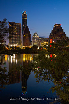 Lady Bird Lake and the Skyline in Fall