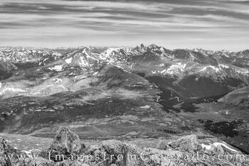 Landscape from Mt Bierstadt 1 Black and White