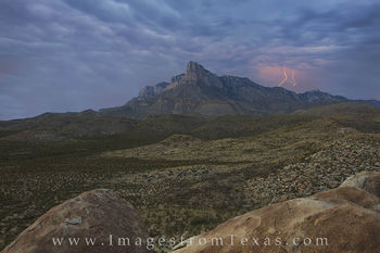 Lightening on El Capitan, Guadalupe Mountains