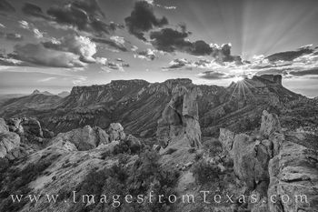 Lost Mine Sunset in Black and White 101-1