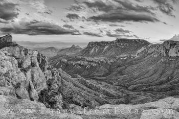 Lost Mine Trail Evening Black and White 107-1