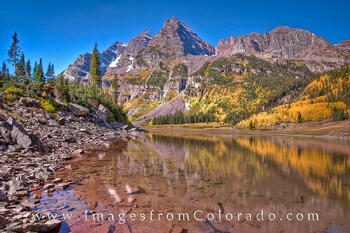 Maroon Bells Reflection from Crater Lake 1