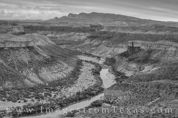 Mesa de Anguila, Big Bend National Park Black and White 1