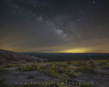 Milky Way over Texas Wildflowers at Enchnated Rock 1