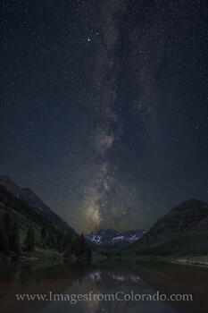 Milky Way over the Maroon Bells in Summer 1
