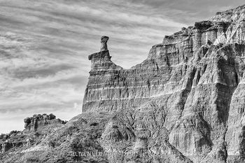 Palo Duro Canyon HooDoo in Black and White 1
