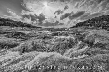 Pedernales Falls Spring Afternoon black and white 507-1