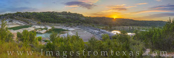 Pedernales Falls Summer Sunrise Panorama 818-1