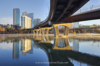 Pfluger Bridge over Lady Bird Lake Morning 1