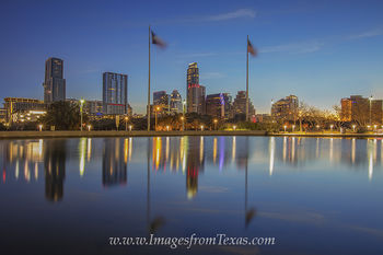 Reflection of the Austin Skyline in February 2