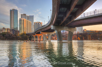 Scullers on Lady Bird Lake in Austin, Texas