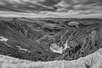Southeast from Mt Bierstadt Black and White 2
