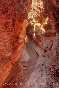 The Spider Slot Canyon in Palo Duro Canyon is a small, relatively hidden and unknown slot that is often home to the black widow spiders.