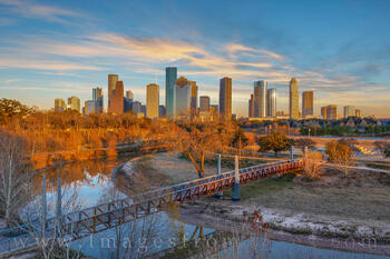 Winter Sunset over Buffalo Bayou 206-1