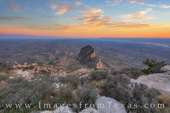 Sunset over Guadalupe Peak and El Capitan 1