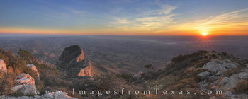 Sunset over Guadalupe Peak and El Capitan Panorama 1