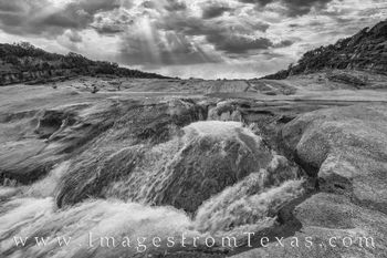 Sunshine of Pedernales Falls black and white 507-1