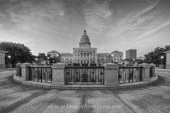 Texas State Capitol October Black and White 2