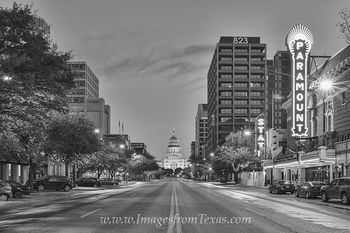 The Paramount and Texas Capitol Black and White