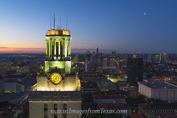 UT Tower Sunrise Aerial with Austin 1