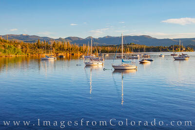 Boats on Lake Granby in the Morning Sunshine 623-2