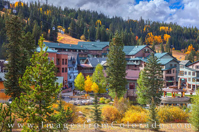 Autumn colors at the ski base in Winter Park, Colorado.