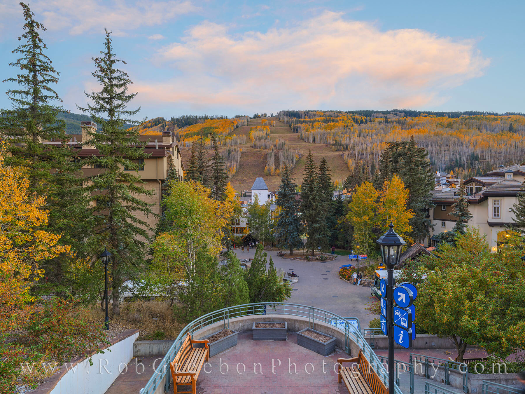 Autumn in Vail Village 2 Another peaceful Autumn evening in Vail, Colorado. This night was made for strolling, and that's what I did, as well. The gold...