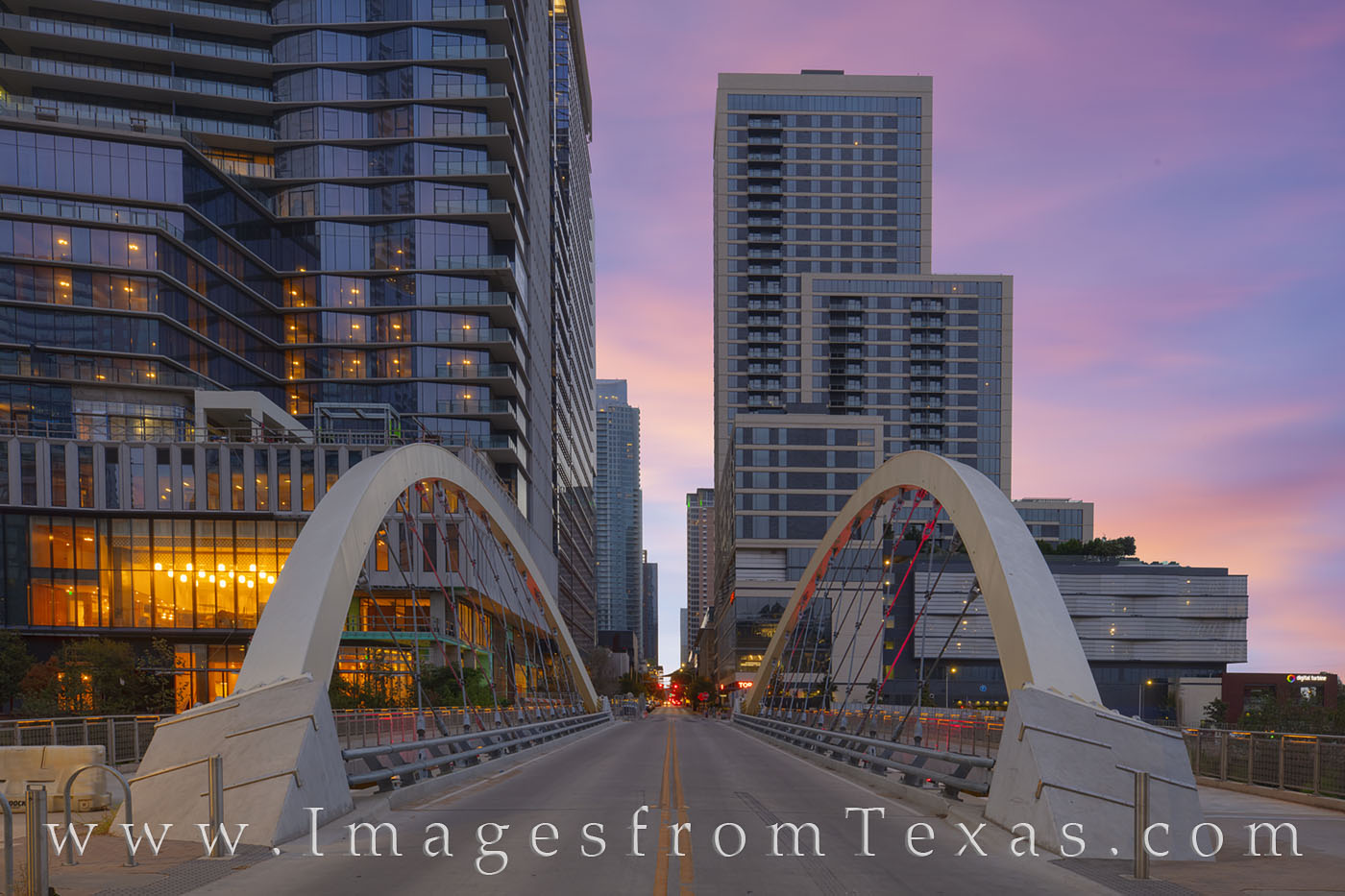 butterfly bridge, bridge, downtown, austin, morning, sunrise, 2nd street, shoal creek, river, ladybird lake