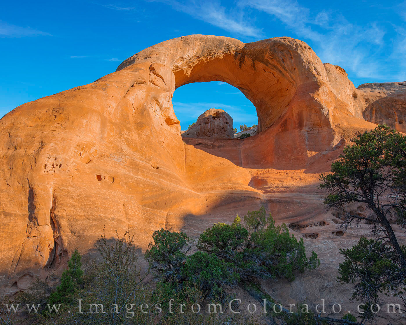 Cedar Arch Morning, Rattlesnake Canyon 1 The Rattlesnake Arches Loop leads you about 5 miles up, around and down, offering views from the arches from the ground level...