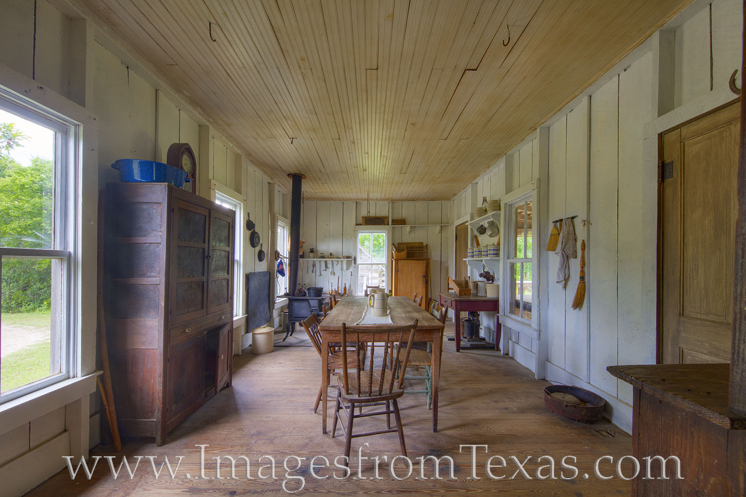 Jourdan-Bachman Pioneer Farm 8 This interior view shows the kitchen of an old homestead. Visitors at the Jourdan-Bachman Pioneer Farm are invited to explore...