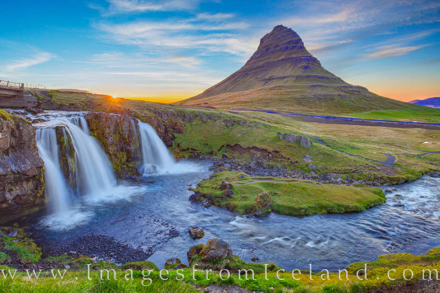 Grundarfjörður, Kirkjufellfoss, Kirkjufell, iceland, waterfall, icon, summer, night, west icelan, iceland prints, travel, Snæfellsnes Peninsula