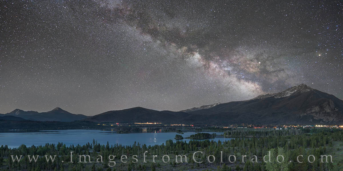 Lake Dillon and Frisco under the Milky Way This composite image of the Milky Way and Lake Dillon was shot in two segments. First, the foreground - Dillon Reservoir and...