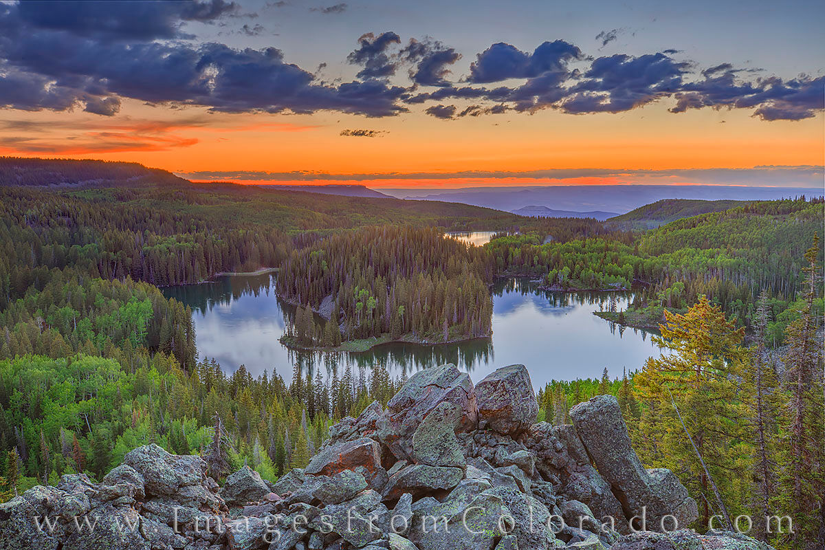 Last Light over Mesa Lake 708-1 Mesa Lake sits well above 10,000’ in elevation high up on the Grand Mesa. This view comes after a long drive up the Grand Mesa...